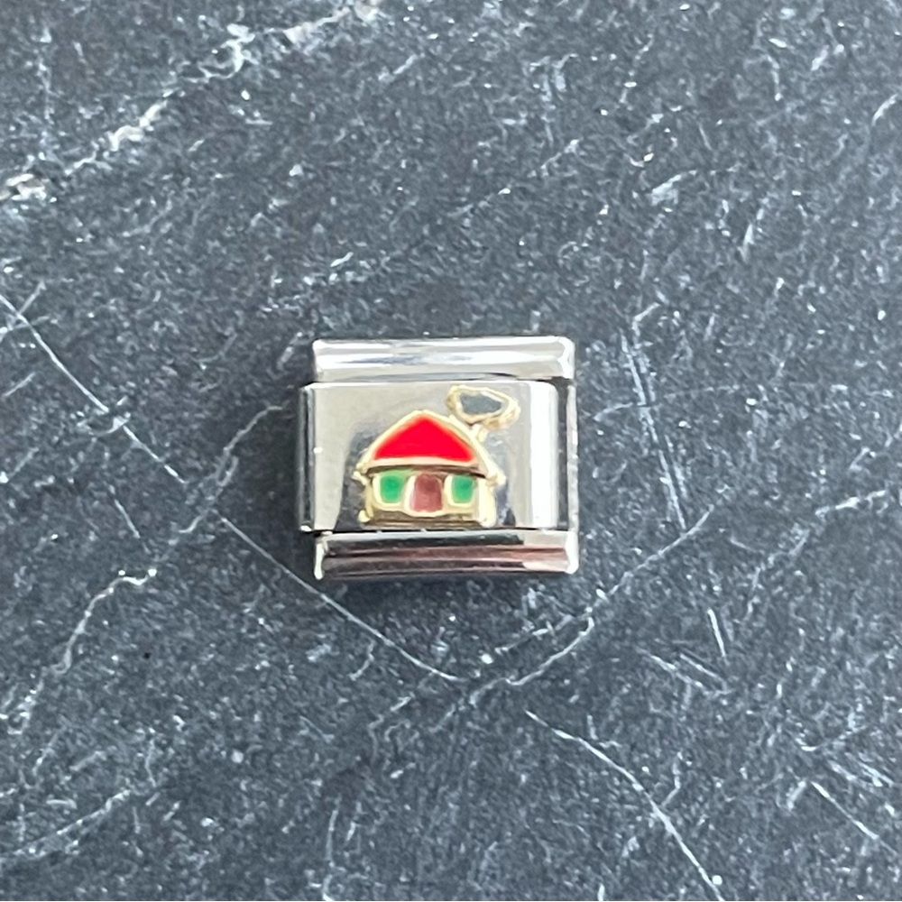 Morellato stainless steel & gold enameled Colorful House Design charm
